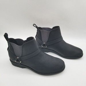 Teva Womens Ellery 1108069 Black Leather Pull On Ankle Chelsea Boots Size 7.5
